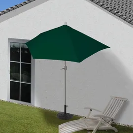 MCW Sonnenschirm halbrund Lorca, Halbschirm Balkonschirm, UV 50+ Polyester/Alu 3kg ~ Sichtschutz, Sonnenschirme