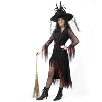 KarnevalsTeufel Damenkostüm Hexe Feodora Hexen-Kostüm 1-TLG. Kleid Hexen-Kleid schwarz Schwarze-Hexe (38)