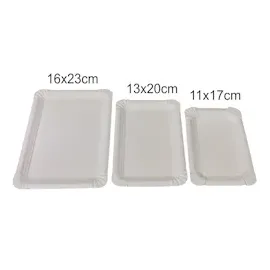 LogiPack GeRo 100 flache Pappteller weiß eckig 11 x 17 cm