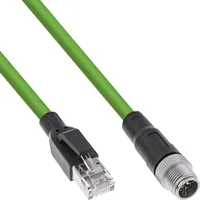 InLine Industrie Netzwerkkabel, M12 8-pin X-kodiert St. zu RJ45 St., Cat.6A 20m