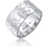 Elli "Breit Bandring Gehämmert Matt Schmuck Geschenk 925er Silber" silberfarben 54, silber, Fingerringe, Damen, 54mm, ohne Stein, Silber 925 (Sterlingsilber), 9mm, Fingerring
