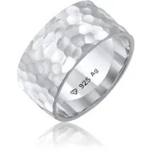 Elli "Breit Bandring Gehämmert Matt Schmuck Geschenk 925er Silber" silberfarben 54, silber, Fingerringe, Damen, 54mm, ohne Stein, Silber 925 (Sterlingsilber), 9mm, Fingerring