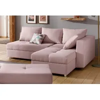 Home Affaire Ecksofa Italia, mit Bettfunktion und Bettkasten, rosa