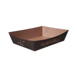 Blanc HYGIENIC Gebäckschalen, Papier-Schalen, Frohe Weihnachten, 1000 Stück, 130x90x35mm, aluminiumfrei, Barrierelack