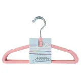 BURI Kleiderbügel 5 Kinder-Kleiderbügel mit Samtüberzug Hosenbügel Wäschebügel rosa