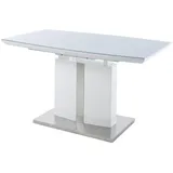 MCA Furniture Esstisch NAJUMA Säulentisch Tisch 140 (180) cm hochglanz weiss