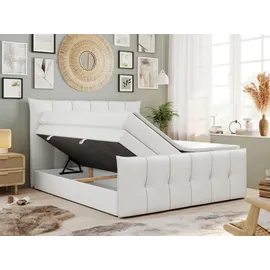 MKS King Boxspringbett 160 x 200 cm H3 Weiß