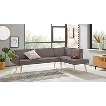 exxpo - sofa fashion Lungo 158 x 84 x 239 cm Veloursstoff langer Schenkel links taupe