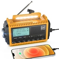  Kurbelradio LED Taschenlampe Leselicht Baustellenradio SOS Alarm Gelb DAB 