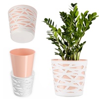 Kadax Blumentopf aus Kunststoff, Pflanztopf rund, 15 cm, Pfirsichfarben