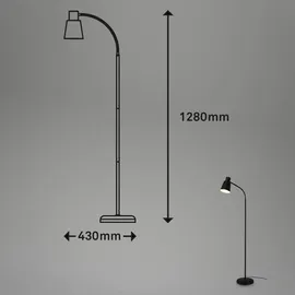Brilo Stehleuchte 1-flammig 128 cm schwarz