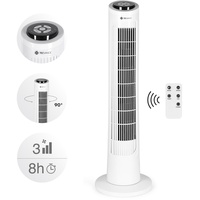 TECVANCE Turmventilator Mit Fernbedienung Säulenventilator Standventilator, Weiß