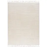 mazovia Teppich, Beige, Abstrakt, Geometrisch - Wohnzimmer, Schlafzimmer, Esszimmer, Büro - Mittelflor Rechteckig, Oeko-Tex® Zertifikat Retro - Creme, - 160 x 230 cm,