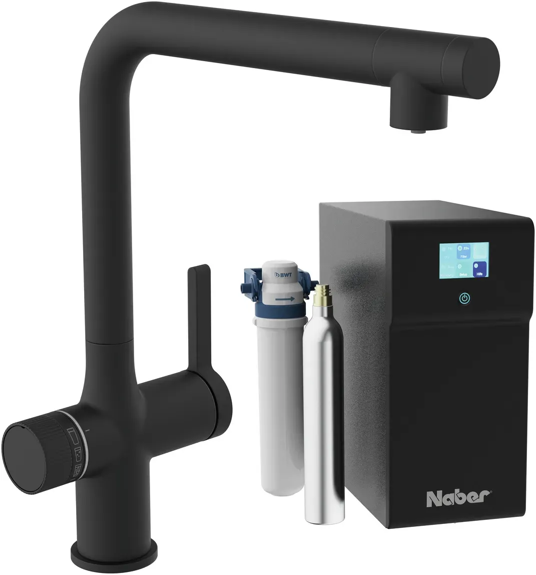 Naber 5021345 Aqvella System Spültischarmatur, schwarz matt, Hochdruck Aqvella