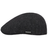 Stetson Texas Herringbone Cap - Schiebermütze Herren - Flatcap mit Baumwollinnenfutter - Schirmmütze Herbst/Winter - Herrenmütze schwarz-grau L (58-59 cm) - L