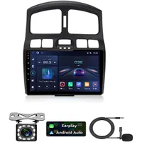 Doppel Din Radio Android Autoradio Carplay Bluetooth Für Hyundai Classic Santa Fe 2005-2015 2din Radio GPS Sat Navi Mit Naviceiver Aux Video Out Multimedia Car Play DSP Rückfahrkamera ( Color : 8Core