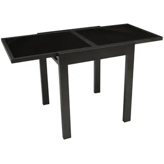 DEGAMO TORINO Ausziehtisch 65/130 x 65 x 75 cm Aluminium anthrazit/Schwarz