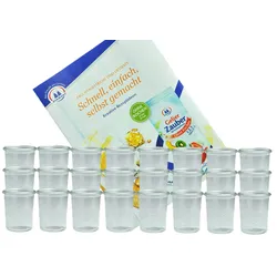24er Set Weck Gläser 160 ml Sturzgläser incl. Diamant-Zucker Gelierzauber Rezeptheft