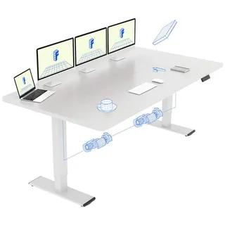 FLEXISPOT Schreibtisch Sitz-Steh-Tisch mit Memory-Funktionen (110X54/140X70/ 160X70/ 180X80/ 200X80 CM), Dual-Motor, 4 Speicherplätze, Anti-Kollisionssystem 180 cm x 80 cm