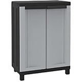 Terry Twist Black 680, Schrank mit zwei Türen und einem Einlegeboden, für innen und außen/Schwarz - 68x39x91,5 cm