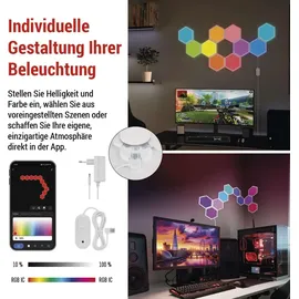 EMOS Smart Hexagon Wandleuchte (10 Stk) 1,5m Kabel Weiß