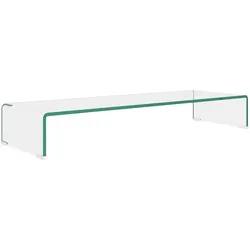 vidaXL TV-Tisch/Bildschirmerhöhung Glas Transparent 90x30x13 cm