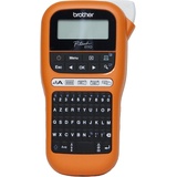 Brother PT-E110VP. Tastaturaufbau: QWERTY. Bandtyp: TZe. Maximale Auflösung: 180 x 180 DPI, Druckgeschwindigkeit (metrisch): 20 mm/sek. Akku-/Batterietyp: AAA. Produktfarbe: Schwarz, Orange (PTE110VPYP1)