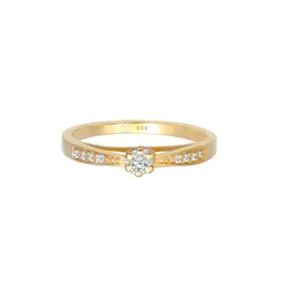 Elli DIAMONDS Elli DIAMONDS Ring Verlobung Diamant (0.085 ct.) Blume 585 Gelbgold Ringe Damen