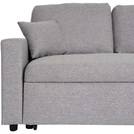 Mendler Eckcouch mit Bettkasten 2-Sitzer Grau
