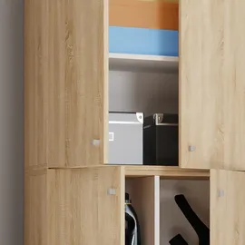 VCM Putzschrank Lona XXL Drehtüren mit Schublade Sonoma-Eiche
