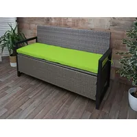 Mendler Poly-Rattan 3er Sitzbank HWC-F39, Gartenbank Truhenbank, Staufach Aufbewahrung