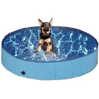 Relaxdays Hundepool faltbar H x D: 30 x 160 cm blau