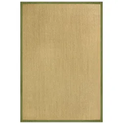 karathomeliving Sisal-Teppich Tiger-Eye   Natur   Bordüre: Taupe / Pistazie