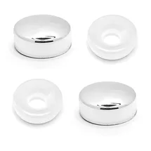 cyclingcolors 2x Abdeckkappen mit Becherscheibe Schrauben Schraubenabdeckung schraubenkappen Kunststoff Duschspiegel Wasserhähne Badezimmer, Chrom 20mm