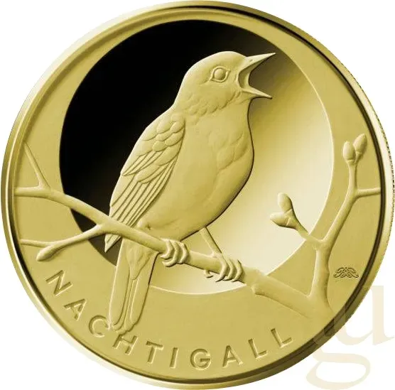 20 Euro Goldmünze Heimische Vögel - Nachtigall 2016 (F)