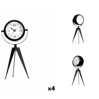 Gift Decor Uhr Tischuhr Stativ Schwarz Metall 12 x 30 x 12 cm 4 Stück schwarz