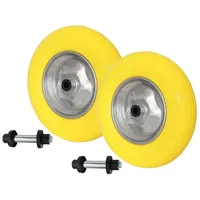 Trutzholm 2x Schubkarrenrad pannensicher 4.80/4.00-8 mit Achse PU Stahlfelge
