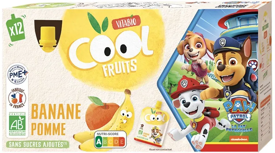 Vitabio Cool Fruits LA Pat' Patrouille Banane Pomme +3 ans