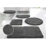 OTTO home Badematte Sanremo Standard, Badvorleger, Badezimmer Teppich, sehr weich, Höhe 30 mm, rutschhemmend beschichtet, schnell trocknend, fußbodenheizungsgeeignet, Polyester, rechteckig, Badteppich, unifarben, rechteckig, rund & als 3-tlg. Set erhältlich grau rechteckig | 40 cm x 50 cm x 30 mm