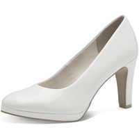 Marco Tozzi Pumps mit Trichterabsatz Vegan, Weiß (White Patent), 41