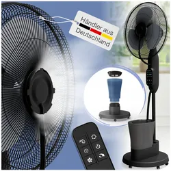 aktimeo Schwarz, Weiß Standventilator mit Luftbefeuchtung mit Fernbedienung und Sprühnebel-Funktion