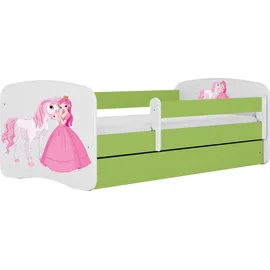 raumhirsch furniture Kinderbett mit Motiv Pferd 80 x 180 cm Holzwerkstoff grün
