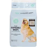 Martha Stewart for Pets Einweg-Hundewindeln für männliche Hunde, Größe L, 45,7-68,6 cm Taille, Einweg-Hundewindeln für männliche Hunde, auslaufsicher und saugfähig, große Hunde, Grau, 1,12 Stück