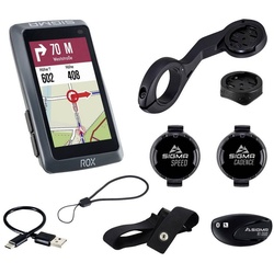 SIGMA Sport ROX 12.1 EVO Sensor Set Night Grey – Fahrrad-Navigationsgerät (Bluetooth®, GPS, GLONASS)