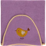 Egeria Kapuzenhandtuch EGERIA "Be Happy", lila, B:70cm L:100cm, Frottier, Baumwolle, Handtücher, mit Vogel Applikation