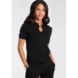 Kurzarmpullover, Cut-Out, Gr. 34, schwarz, , 27815751-34