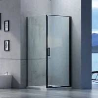 Bernstein EX416S Eckdusche mit Drehtür 90 x 195 cm Schwarz matt Echtglas