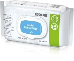 ECOLAB IncidinTM Alcohol Wipe Desinfektionstücher, Tücher zur alkoholischen Schnelldesinfektion von Medizinprodukten, 1 Packung = 100 Tücher