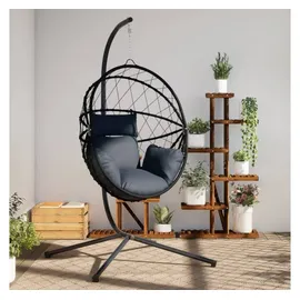 vidaXL Hängesessel Ei-Design Anthrazit 1-Sitzer