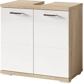 byLIVING Waschbeckenunterschrank Nebraska 60 x 59 x 31,5 cm Braun/Weiß